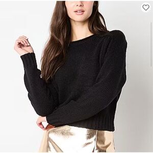 WORTHINGTON Womens Sweater XXL Crew Neck Long Sleeve Pullover Black NEW